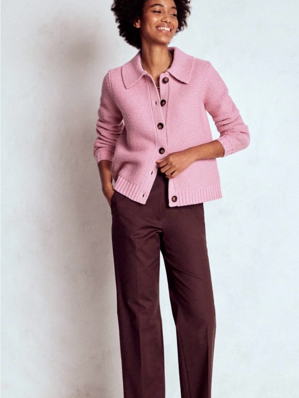 Boden Canonbury 7/8 Straight Leg Pants in Deep Aubergine